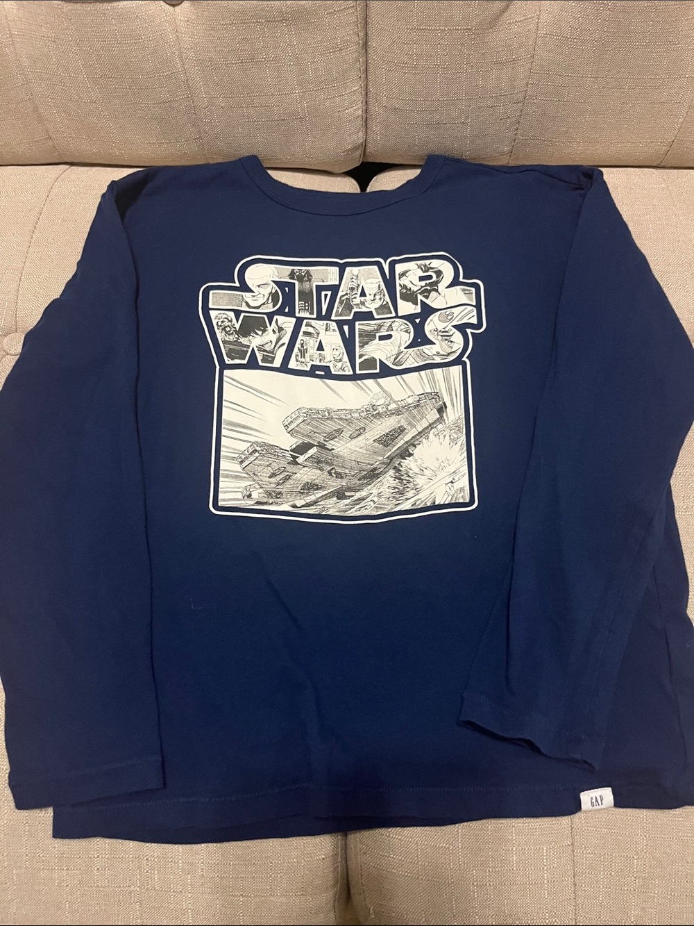 GAP Kids Navy Blue Star Wars Long Sleeve Tee
